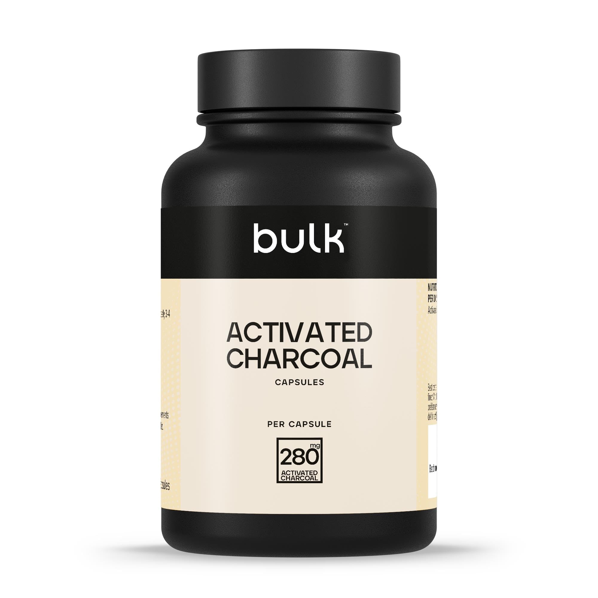 Bulk Activated Charcoal Capsules, 560 mg Per Serving, Pack of 60, 30 Servings, Packaging May Vary