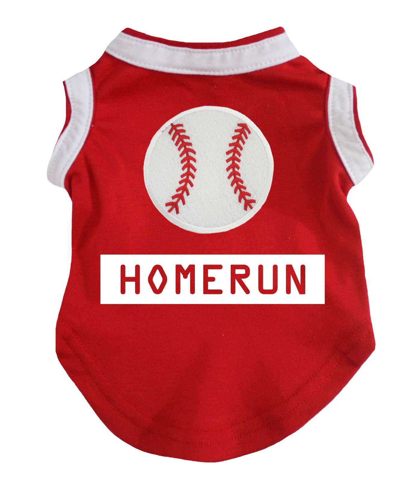 T-shirt de baseball pour chien Homerun rouge taille L qui évite les frottements