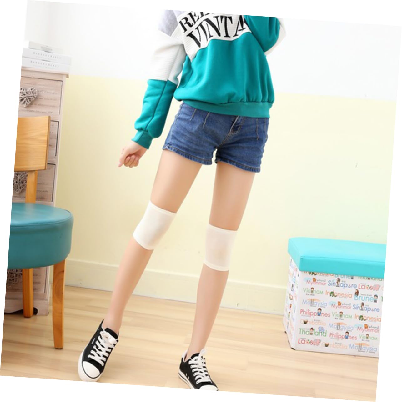 GLEAVI 3pcs Knee Sleeve Support Brace for Men Women Patella Stabilizer Warmers Running Hiking Outdoor