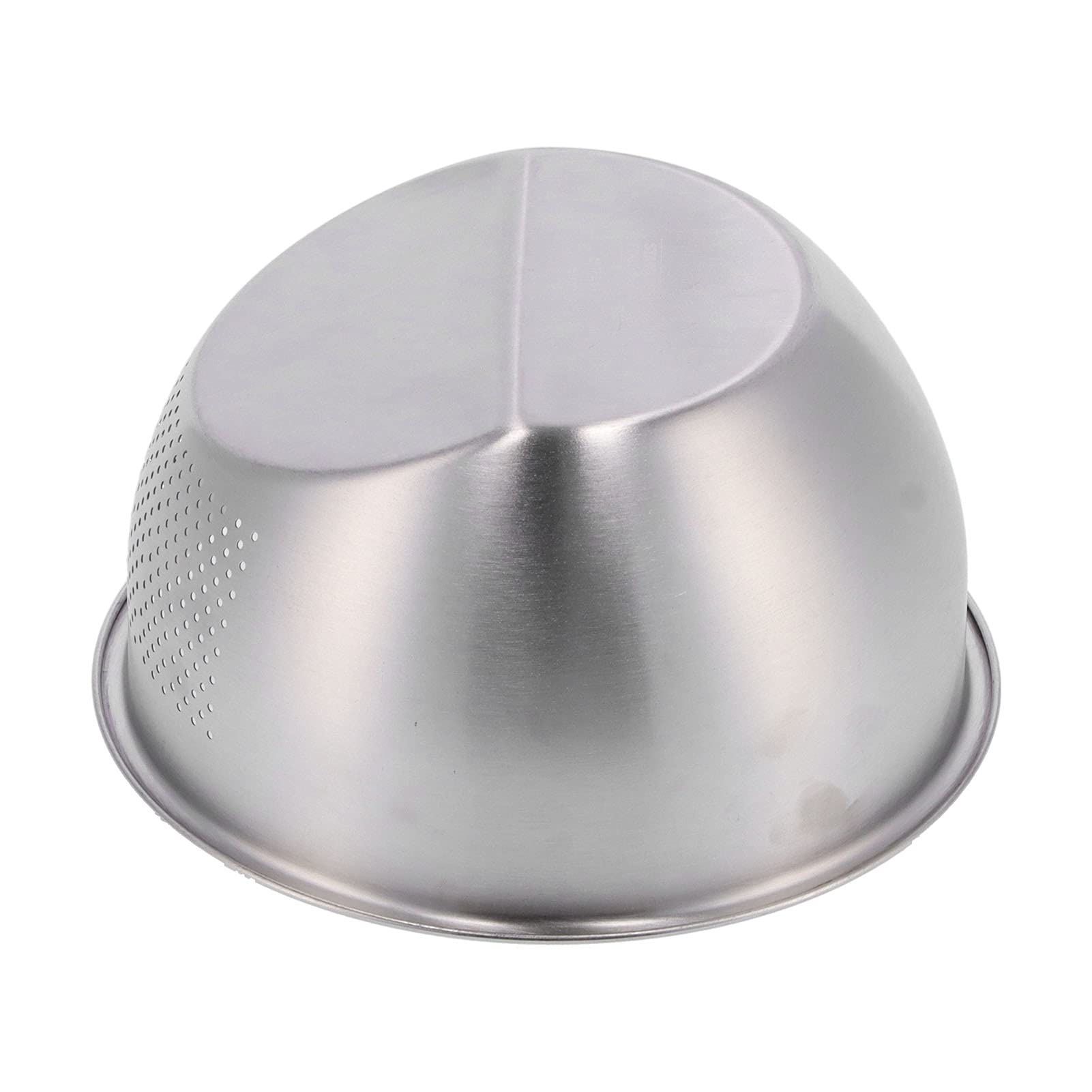 Ciotola per il lavaggio del riso in acciaio inox, colino da appoggio, colino incorporato, cestello drenante addensato per il lavaggio di riso, verdure e frutta, piccolo 22,5CM, argento