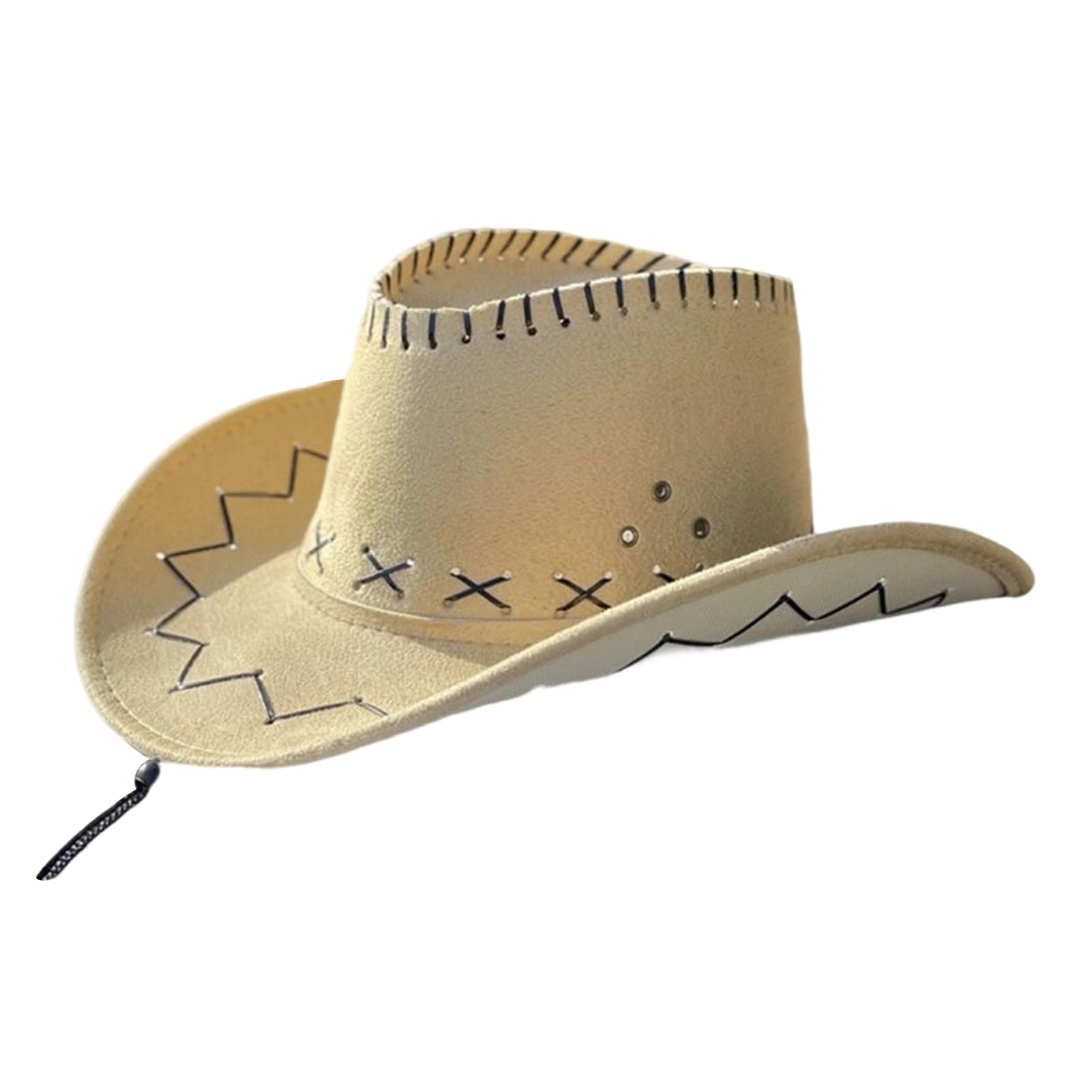 matumou Western Cowboy Hat, Soft Suede Wide Brim Hat, Outdoor Camping Hat for Men Women, Outdoor Sunshade Fisherman Hat with Adjustable