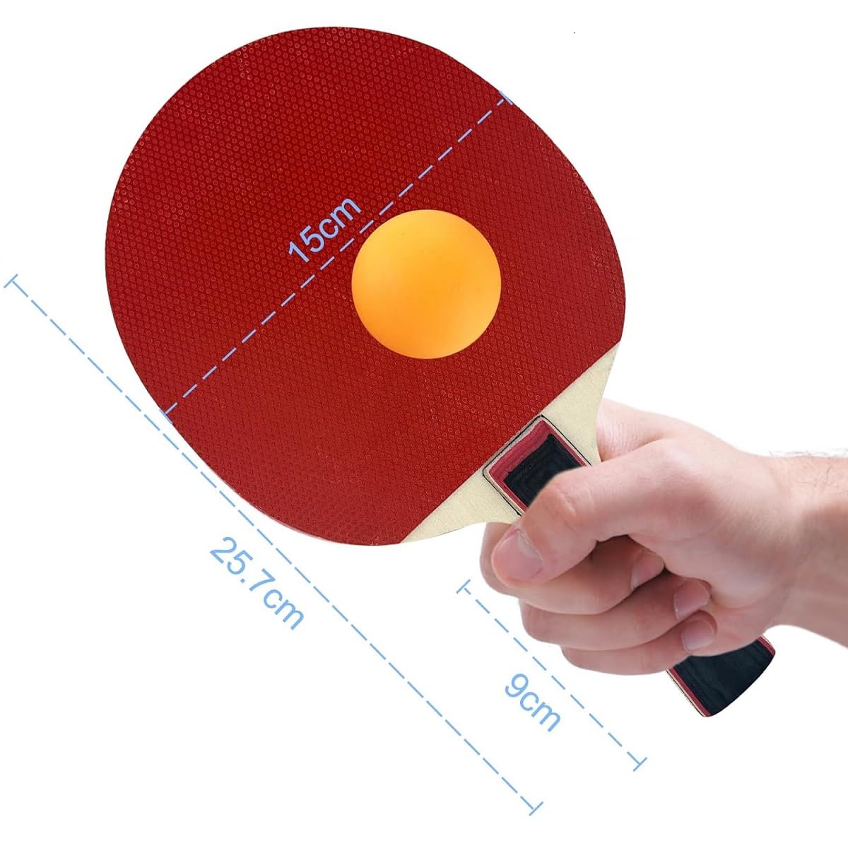 Set di Racchette da Ping Pong,Set da Tennis da Tavolo con 2 Racchette E 3 Palline,Set di Racchette da Ping Pong con Tasca per Dilettanti Principianti Professionisti