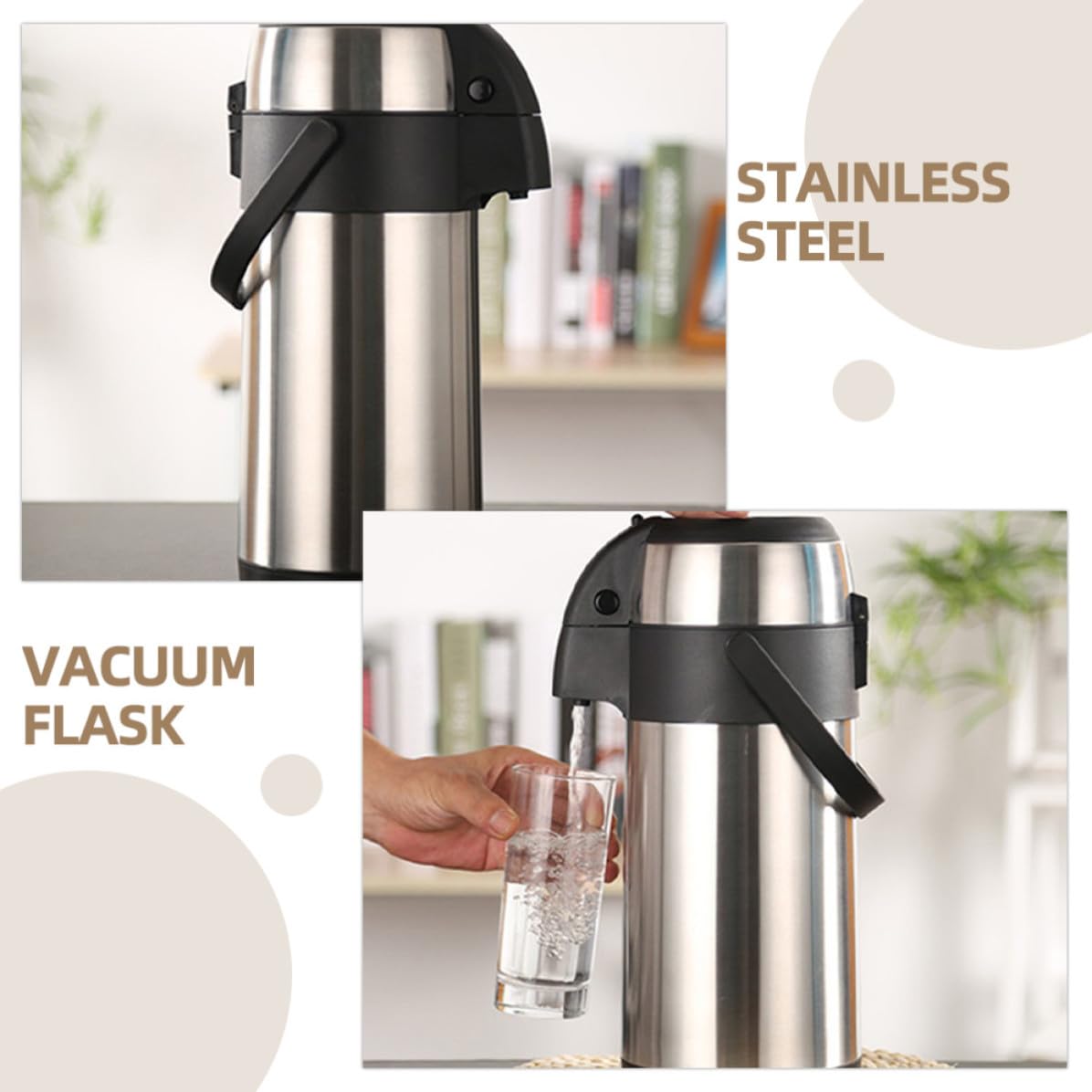 Botella Térmica de Acero Inoxidable de 3.5l para Mantener Bebidas Calientes Dispensador Adecuado para Reuniones Grandes y Cocina