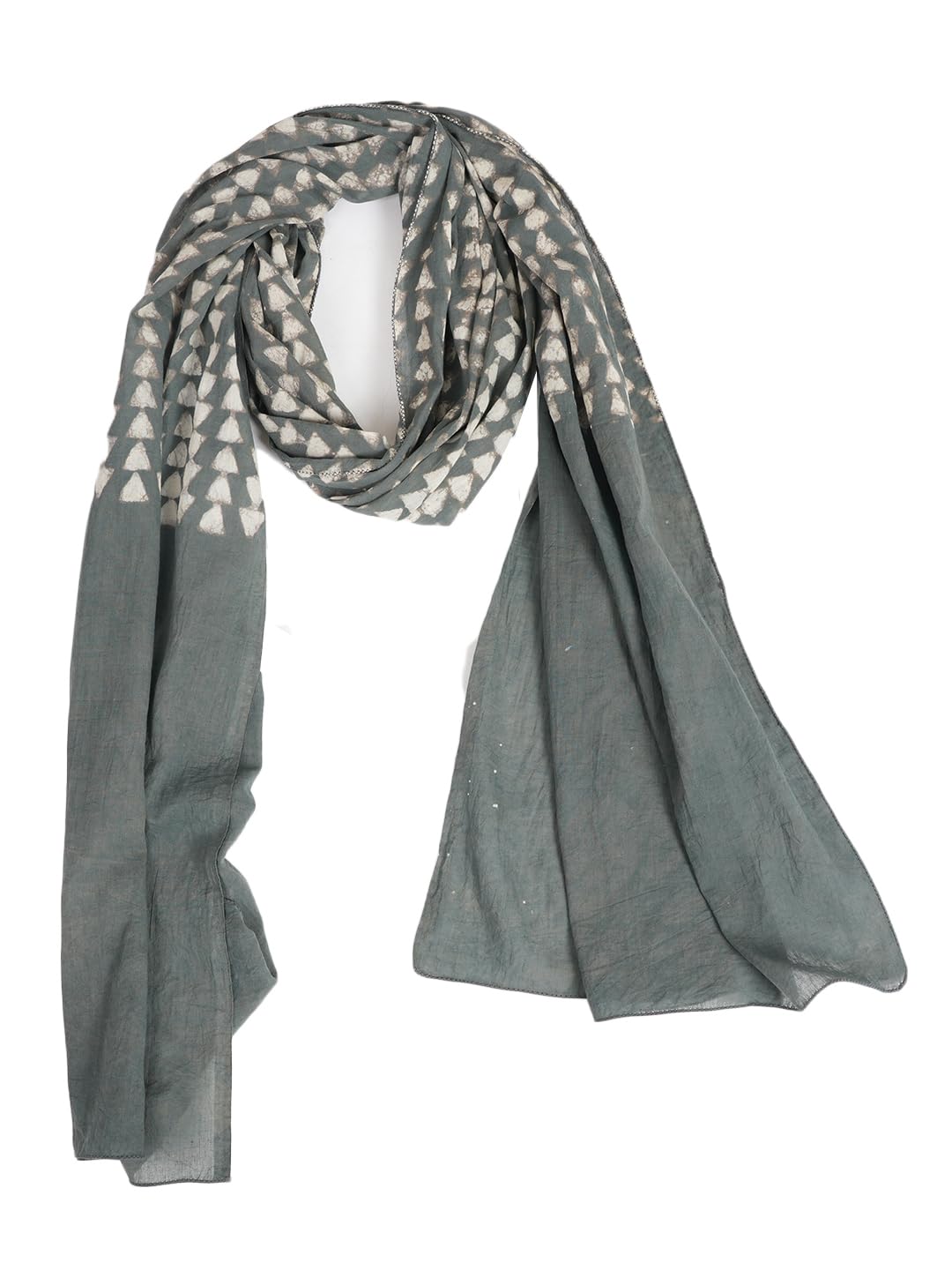 Stole/Scarf For Female Colour- Grey Soft Cotton Blend Ethnic Printed Pattern Scarves