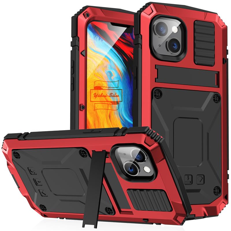 Funda para iPhone 17 Outdoor Funda 【IP-54 Zert. Resistente al agua, protección 360°】 Funda militar blindada 2 m resistente a los golpes funda de teléfono móvil para iPhone 17 – Rojo