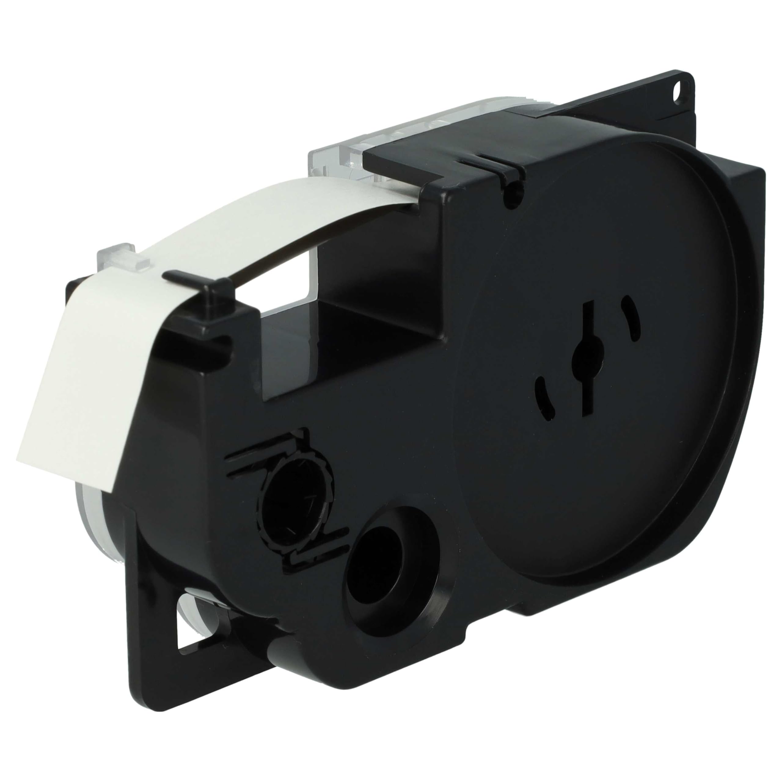 vhbw 100x Cassetta nastro sostituisce Casio XR-12WE, XR-12WE1 per etichettatrice 8m x 12 mm nero su bianco