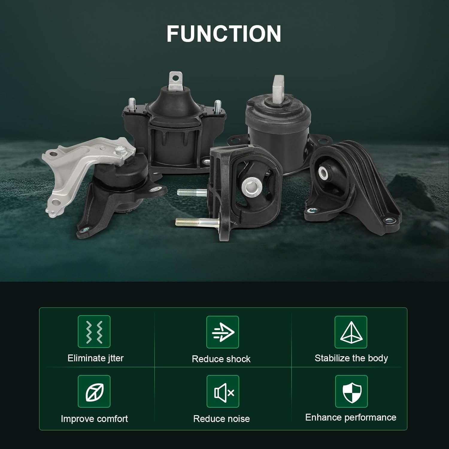 SCITOO Engine Motor Mount and Transmission Mount Set for Honda Accord 2.4L 2013-2017, 50820T2FA01, 50820TZ4305, 50810T2FA01, A65054, A65040, 9897, 9842, EM-7179, EM-7134