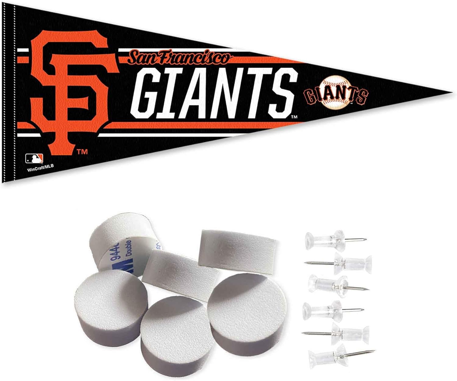 WinCraft San Francisco Giants Pennant Banner and Wall Tack Pads