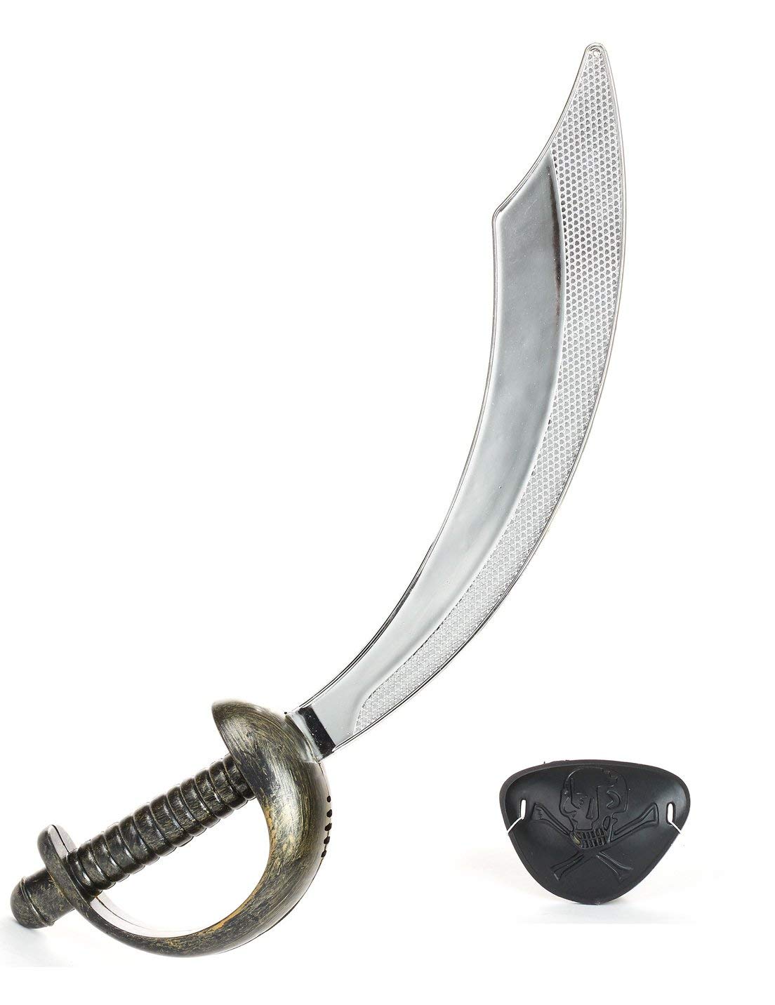 Sabre et cache œil de pirate en plastique Argenté Taille Unique Accessoires déguisement Carnaval