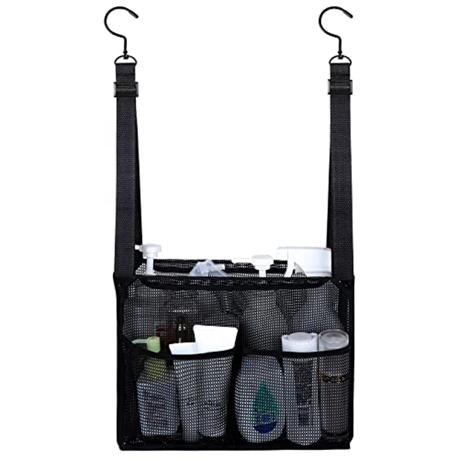 Hanging Shower Caddy Multi-Pocket 12x4x9 Hanging Mesh Shower Bag Strong Load Polyester Mesh Shower Caddy for Bathroom Gym
