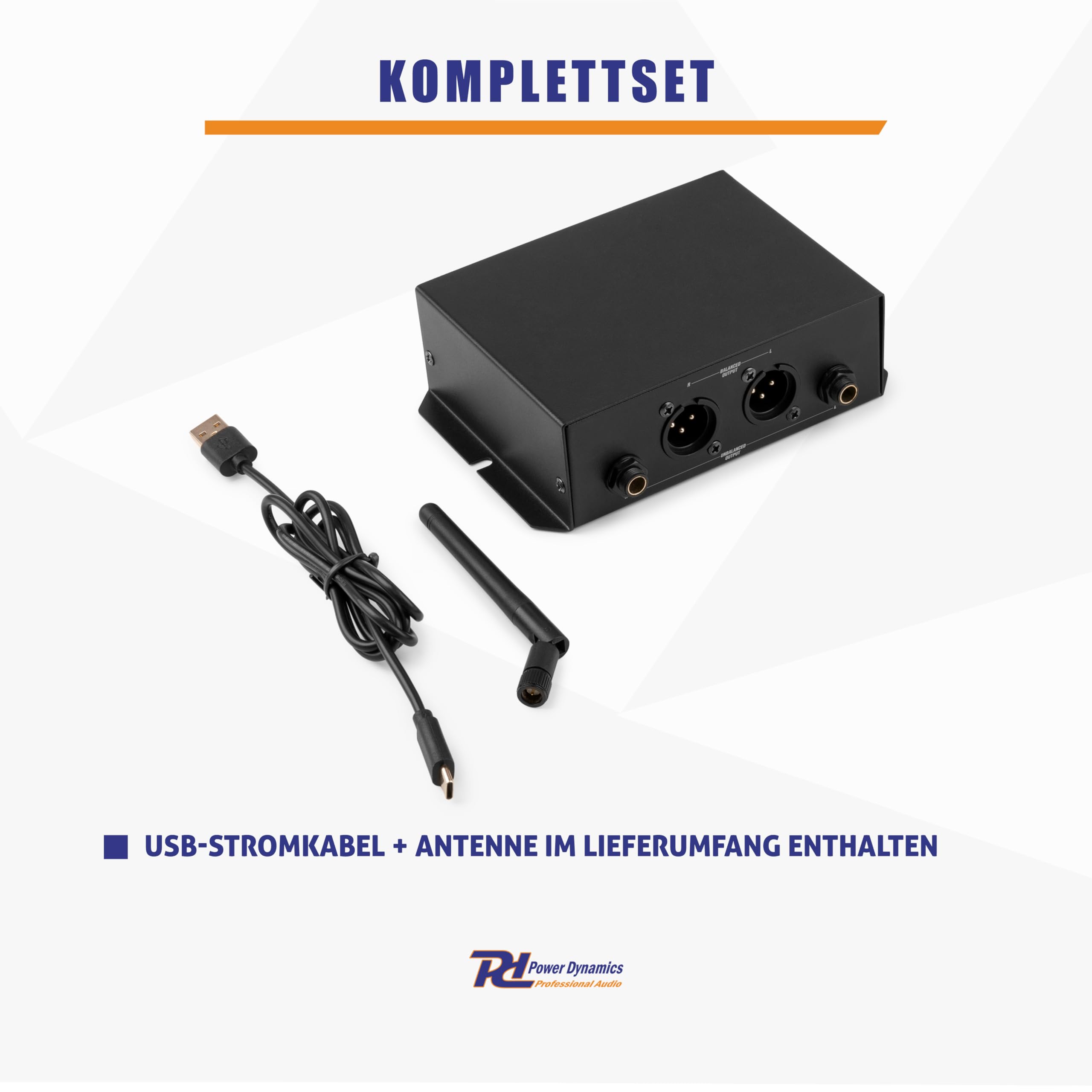 Power Dynamics PDX40 Bluetooth Empfänger für Stereoanlage, Drahtloser Audio Adapter - BT 5.0-Technologie, 30m Reichweite, 3-Pol XLR Out, 6,3 Klinke In, Bluetooth Empfänger - Schwarz