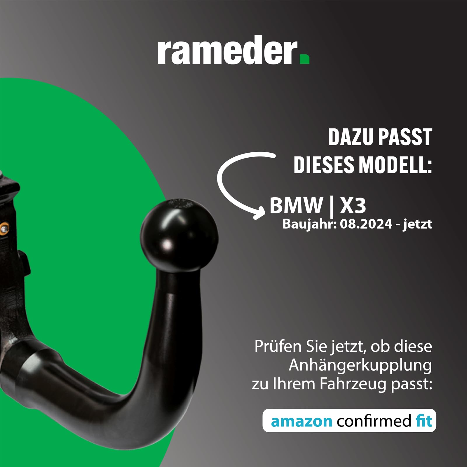 Anhängerkupplung abnehmbar Auto Hak passend für BMW X3 Typ G45 Baujahr: 2024-jetzt inkl. 13 poligem spezifischen CAN-Bus Elektrosatz | rameder. Komplettsatz - V2