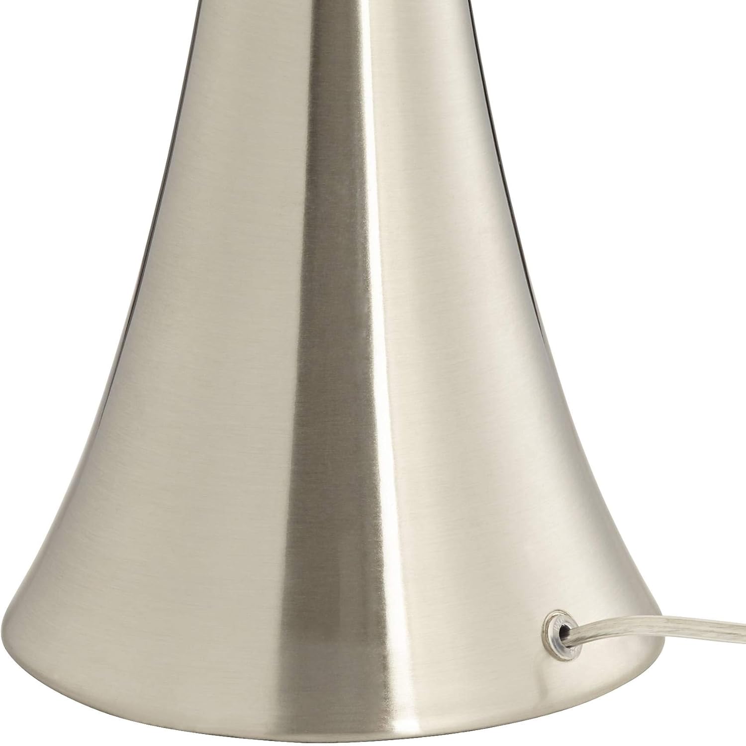 360 Lighting Rachel Art Deco Style 3-Way Table Lamps 28" Tall Set of 2 with Table Top Dimmers Concave Column Silver Metal White Fabric Drum for Living Room Bedroom House Bedside Nightstand