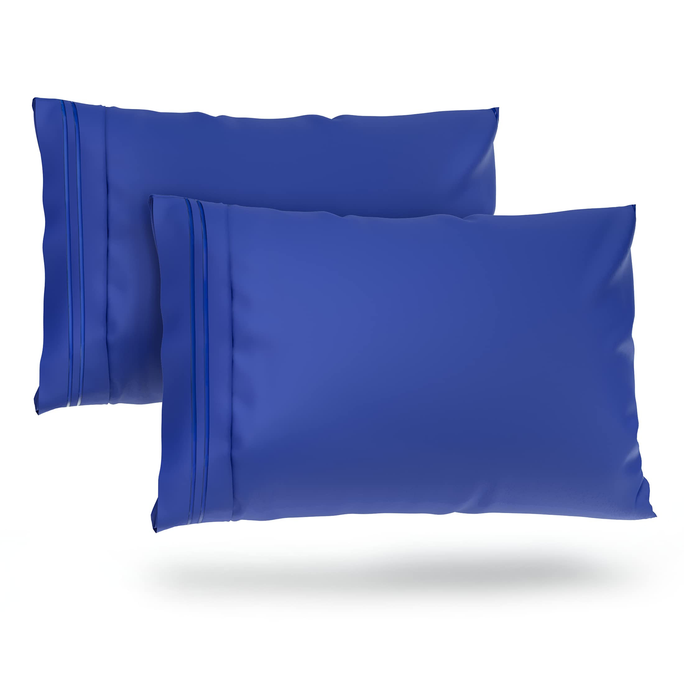 Cosy House Collection Everyday 1500 Series Pillowcases - Master Bedroom Essentials - Luxury Hotel Quality - Silky Soft & Smooth - Gentle & Skin Friendly - Set of 2 (King, Royal Blue)