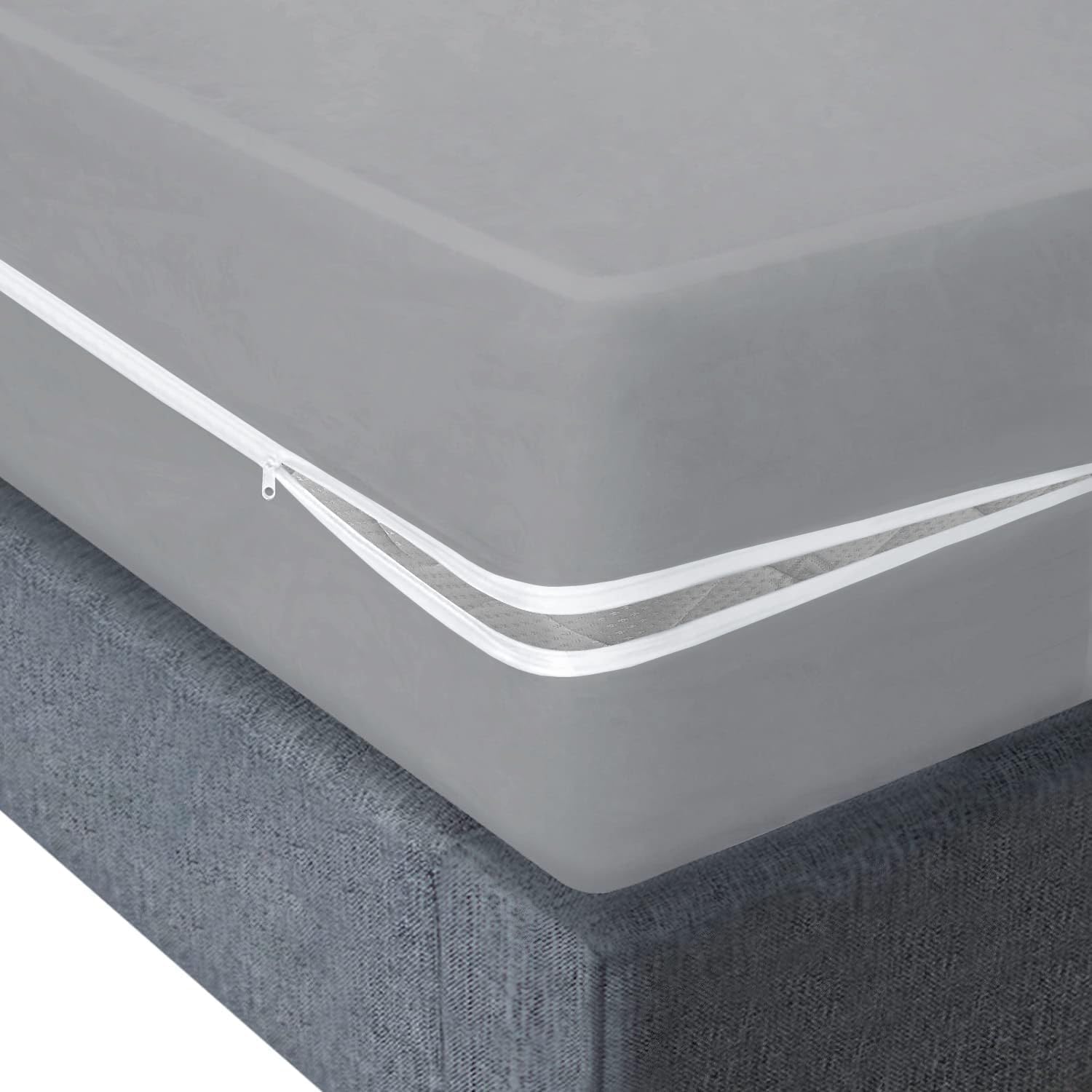 Ultra Soft Waterproof Mattress Protector Single Size Fitting 5" Deep Mattress | Breathable Hypoallergenic Full Mattresses Cover (60x75x5 Inches|5x6.25x0.41 Feets V05 - Gray)-image-28