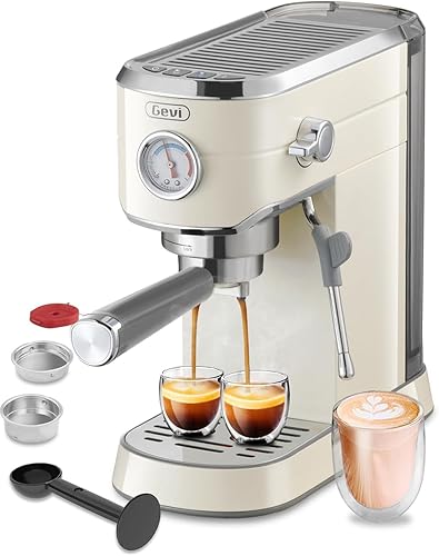 Gevi Cafeteras comerciales para café expreso, máquina profesional de café con espumador de leche, máquinas de café expresso de acero inoxidable para