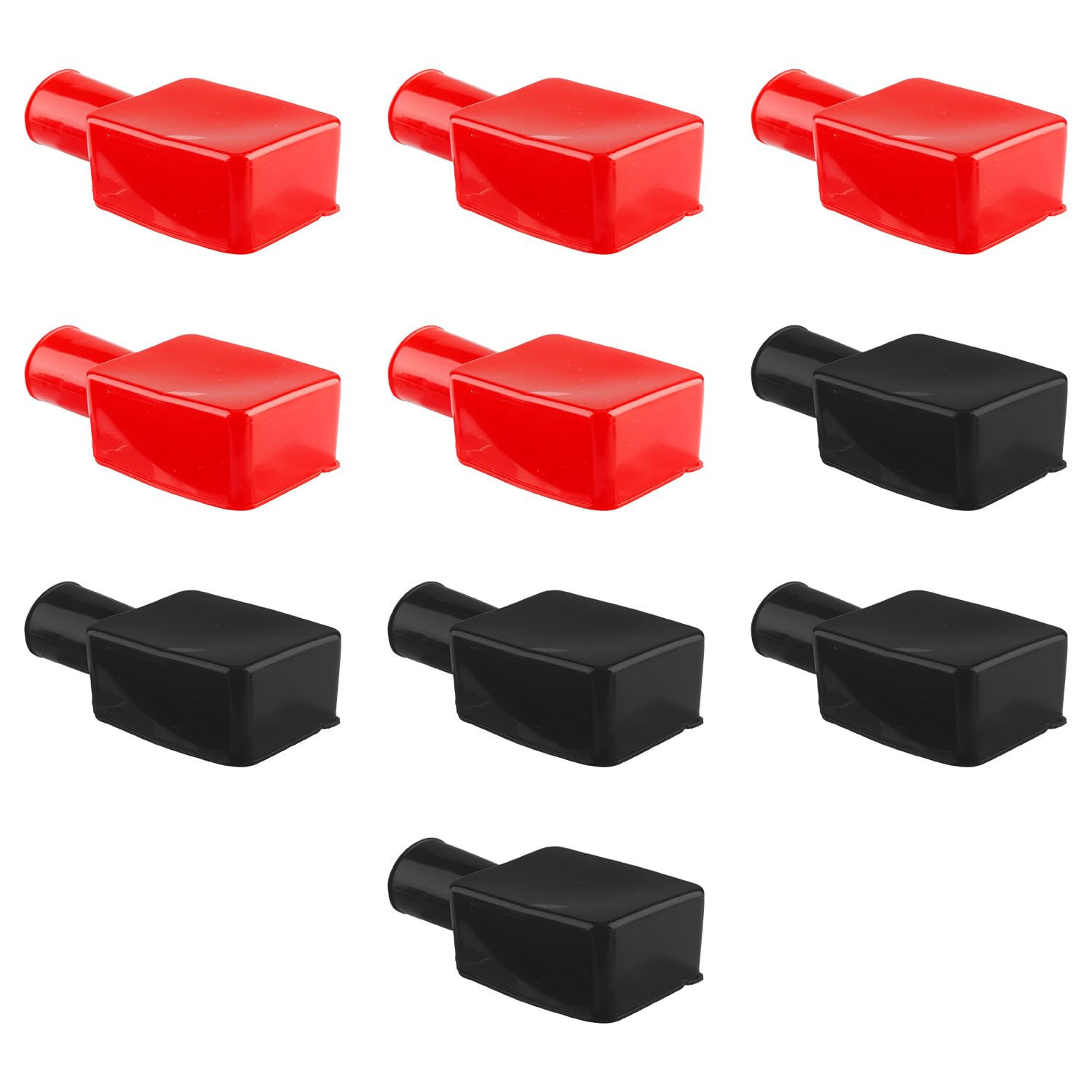 Tabanzhe 10PCS Battery Terminal Covers – Soft Rubber Positive Negative Insulating Protector Caps, Top Post Connector Stud Protectors for Car, Motorcycle, Truck, Boat, Electric Bike