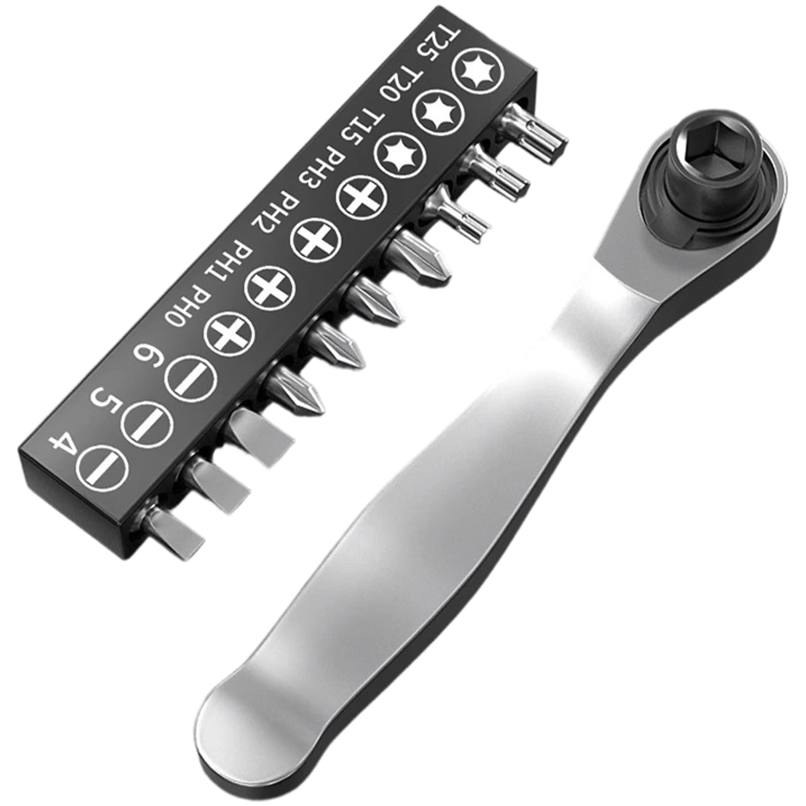 Ratchets Wrench with Antislip Grip Offset Ratcheting Screwdriver Head for Tight Space Home Car Repair Multifunction Socket Wrench Tool