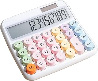Calculadora estándar de 12 dígitos con pantalla LCD grande, energía solar de escritorio y batería, oficina, hogar, escuela, tienda de esquina, apagado automático (blanco)