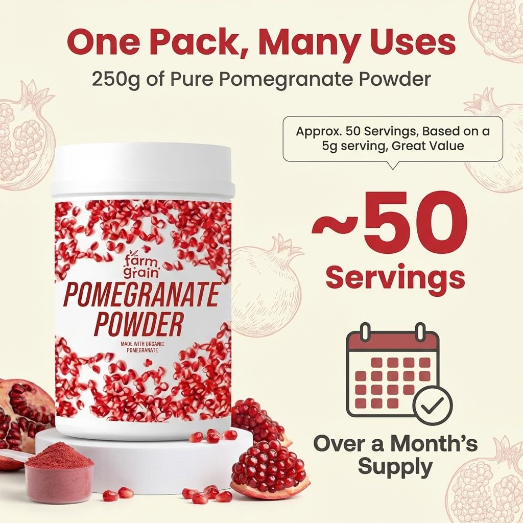 Natural Organic Anar Powder | Pomegranate Powder for Drink | Face Pack Powder | No Added Chemicals | 100gm — Amazon image 5