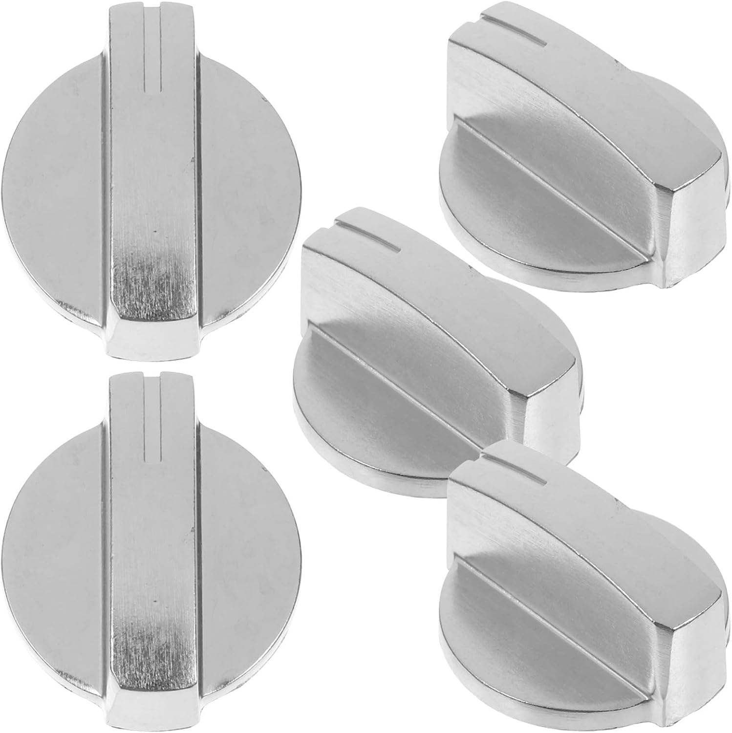 STOBAZA 5pcs Gas Stove Control Knobs Metal Rotary Replacement Burner Knobs for Gas Cooktop Stove Accessories