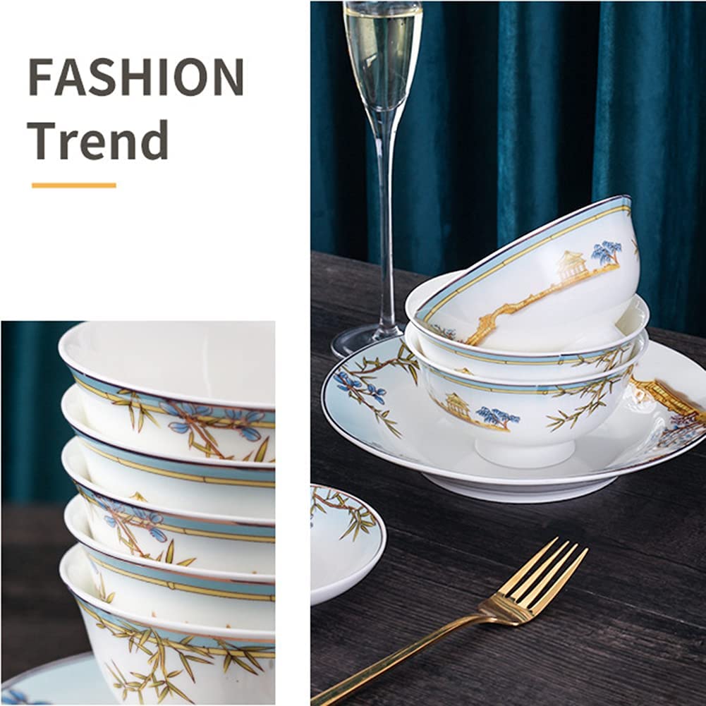 Service de Table en Porcelaine Tendre, 46 pièces, Service de Table de Style européen, Service de Vaisselle en céramique pour 10 Personnes, Style 12 (Style 4)(
