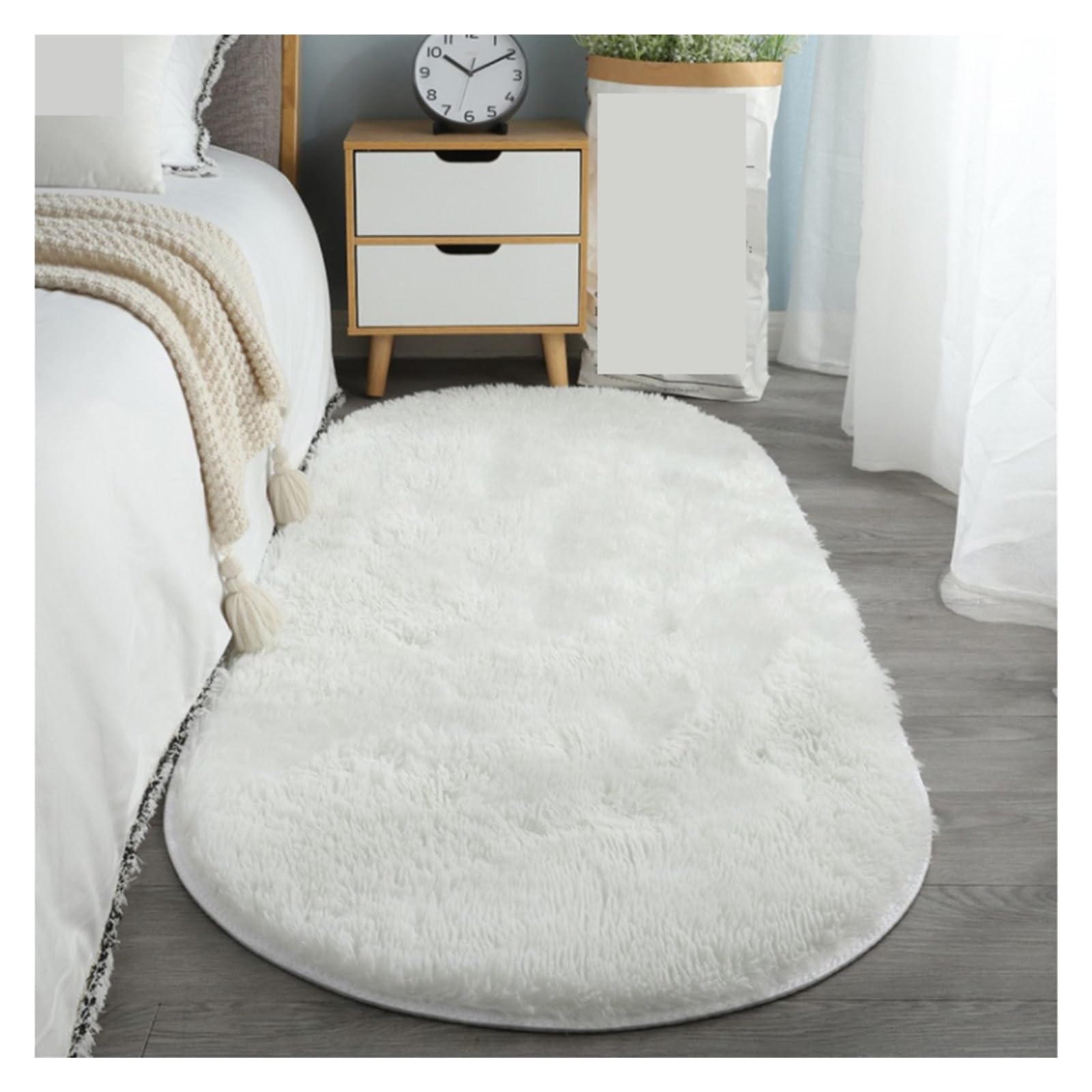 Tapis en peluche douce pour créer un coin lecture cosy dans la chambre