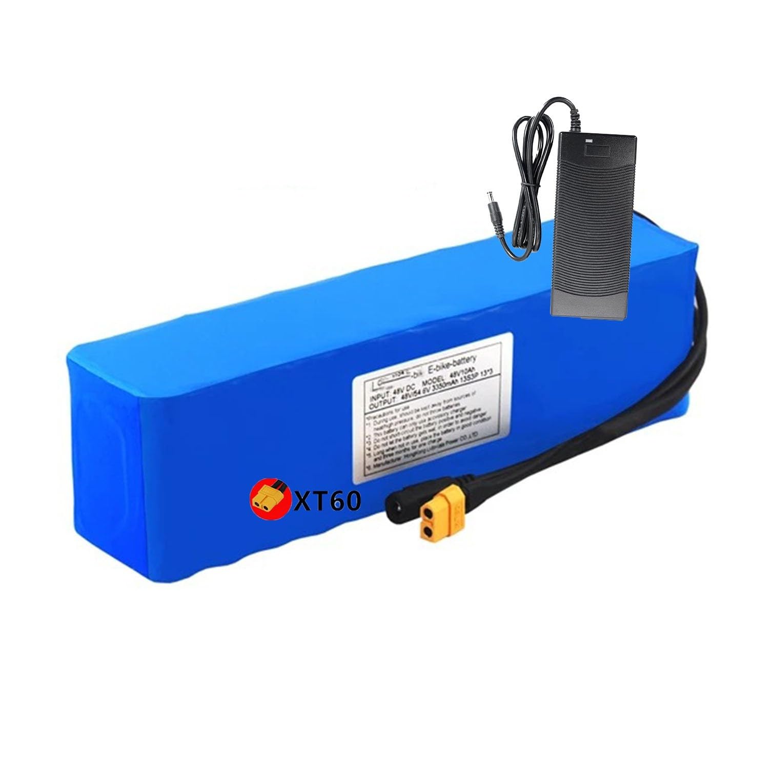 E-Bike Pedelec Akku 48V 10Ah Ebike Batterien Pack Rechargeable Battery Eingebauter BMS Wasserdichter PVC-Akku Mit Ladegerät XT60 Plug,48V 10Ah