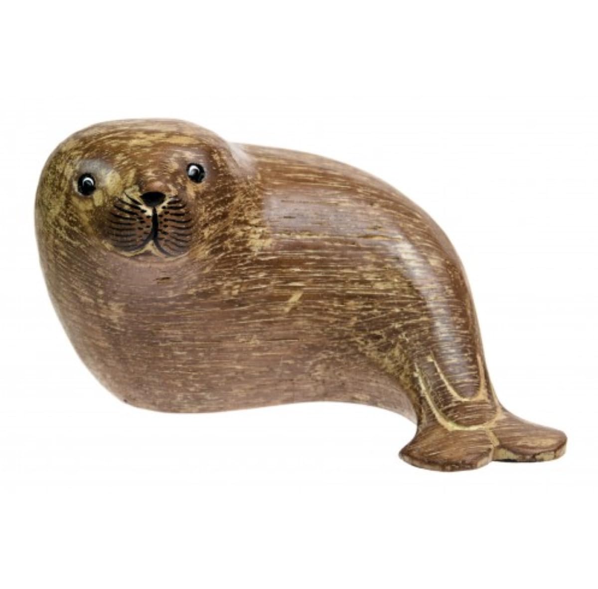 Gifts From Handpicked Brown Wooden Seal Nautical Ornament – Hand Carved Coastal Animal Figure – Natural Wood Decorative Seal For Shelves, Mantel & Beach-Themed Home Décor
