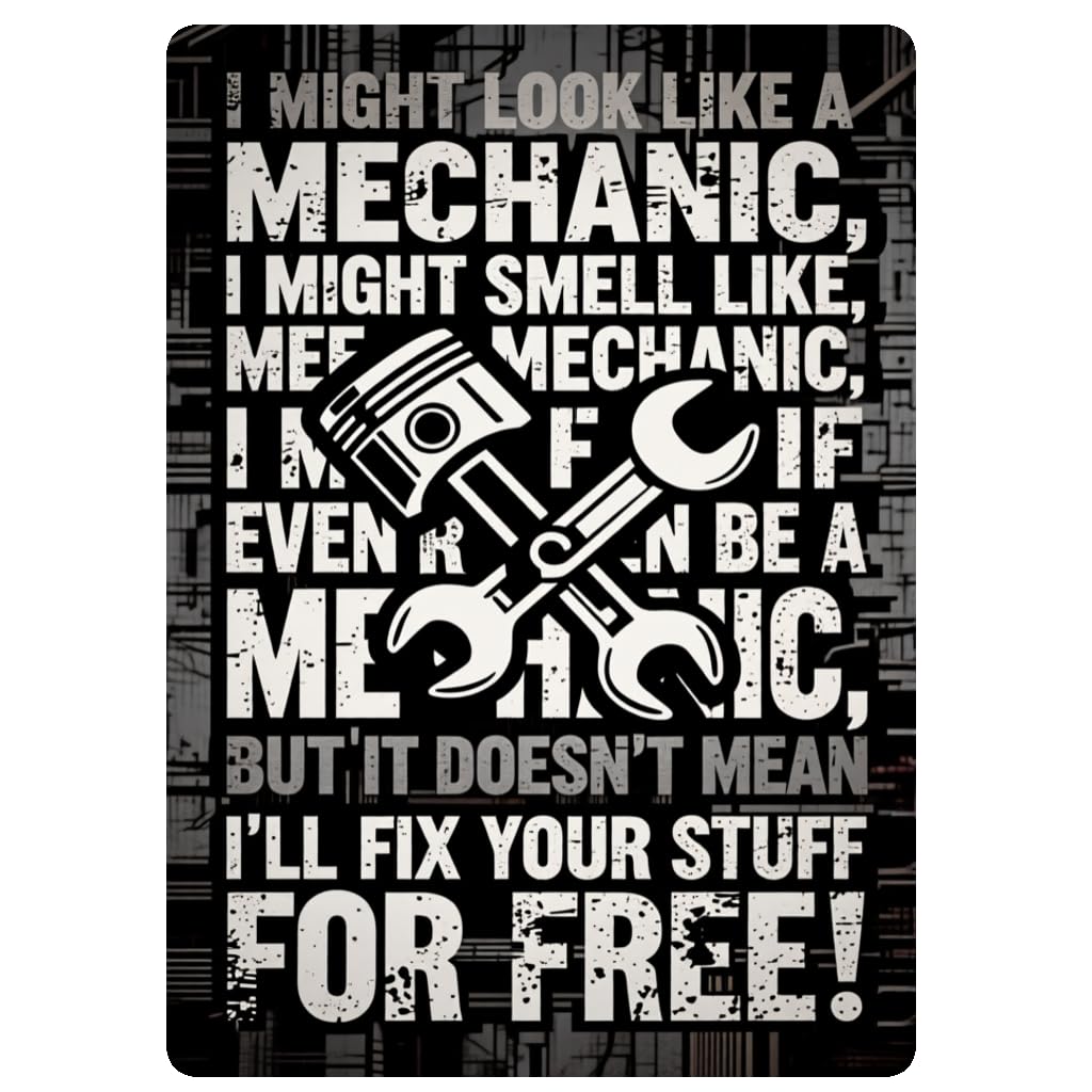Funny Mechanic Humor Garage Tin Sign, 12x8 Inch Decor