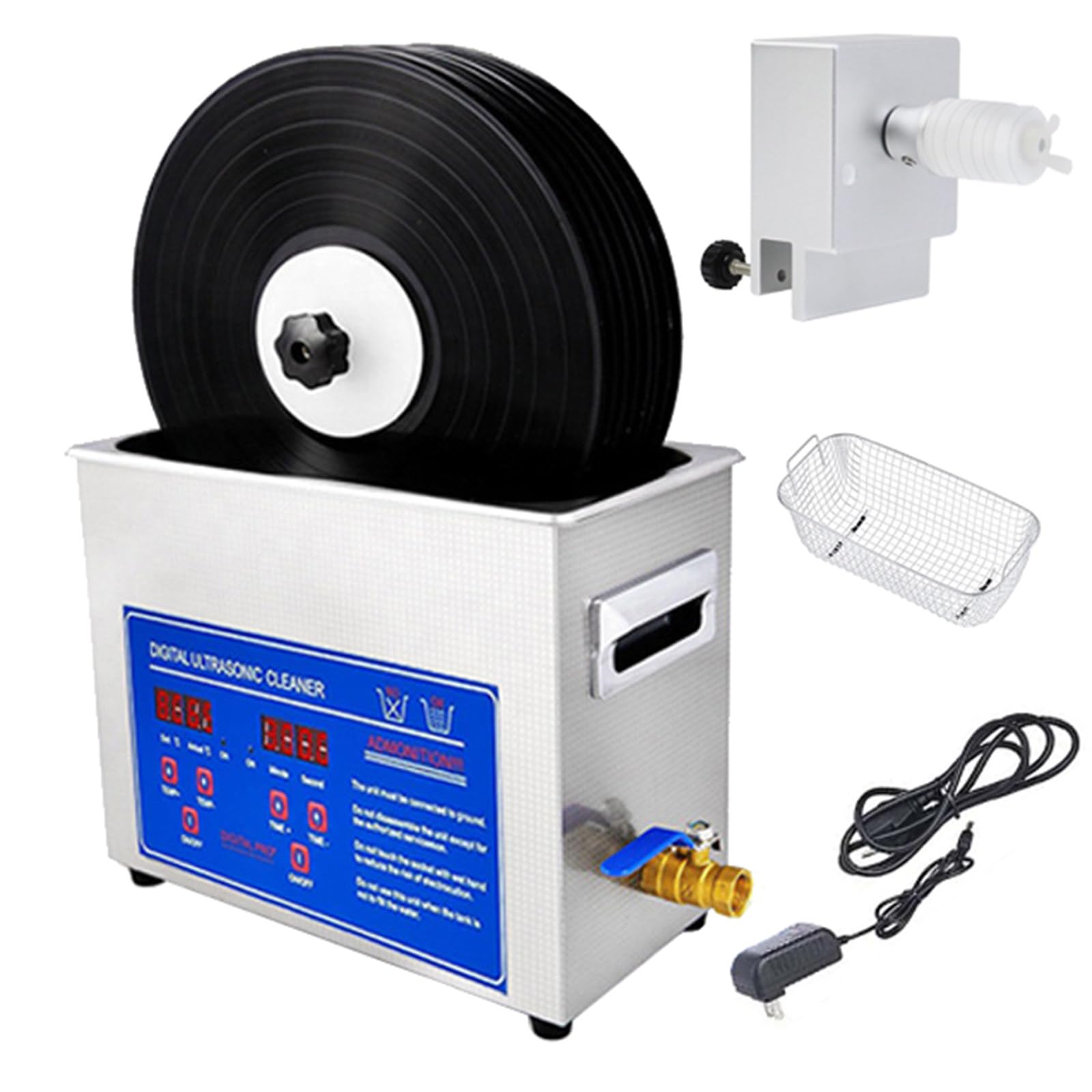 Limpiador ultrasónico de 6 litros con Calentador y Temporizador, máquina de Limpieza ultrasónica de Vinilo con Discos de 7-12 Pulgadas, limpiadores ultrasónicos Profesionales