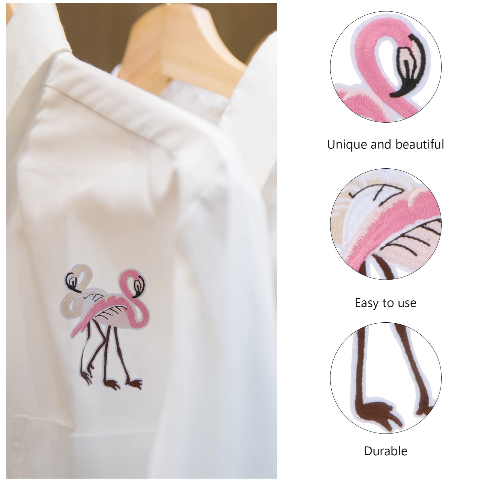 Ciieeo 48stücke Teiliges Set Flamingo Aufnäher Gestickte Bügelpatches Für Kleidung Taschen Und Mehr Dekorative Accessoires Zum Aufbügeln Und Aufnähen Für Kreative Reparaturen Und
