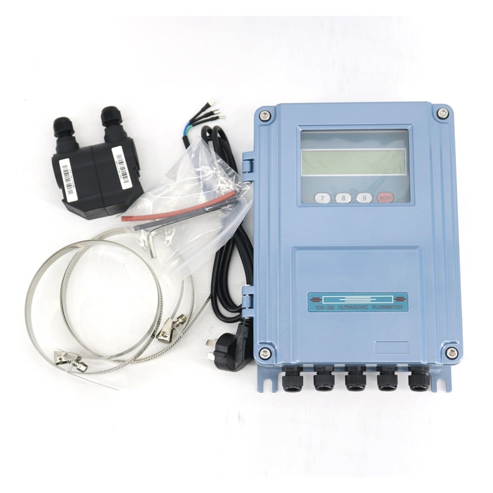 Medidor de flujo de agua TDS-100F con sensor transductor M2 (DN50 ~ DN700 mm, 0-160 ℃), medidor de flujo ultrasónico de líquido digital portátil - Larga duración