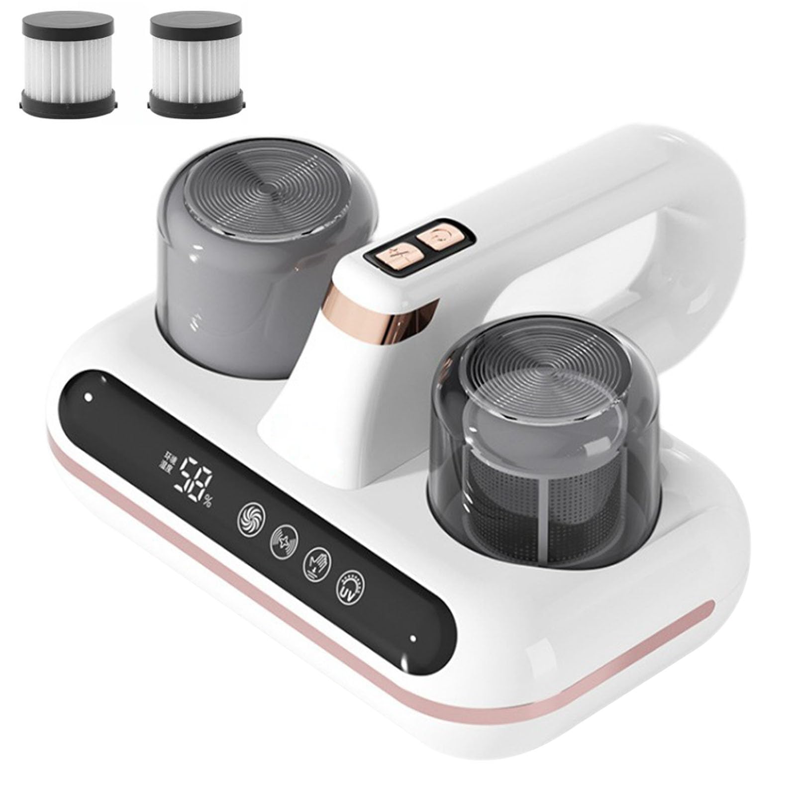 Aspirapolvere senza fili per materassi, portatile, con aspirazione da 10 kpa, 2 filtri, batteria da 1800 mAh, display a LED, per materassi, letti, divani, cuscini