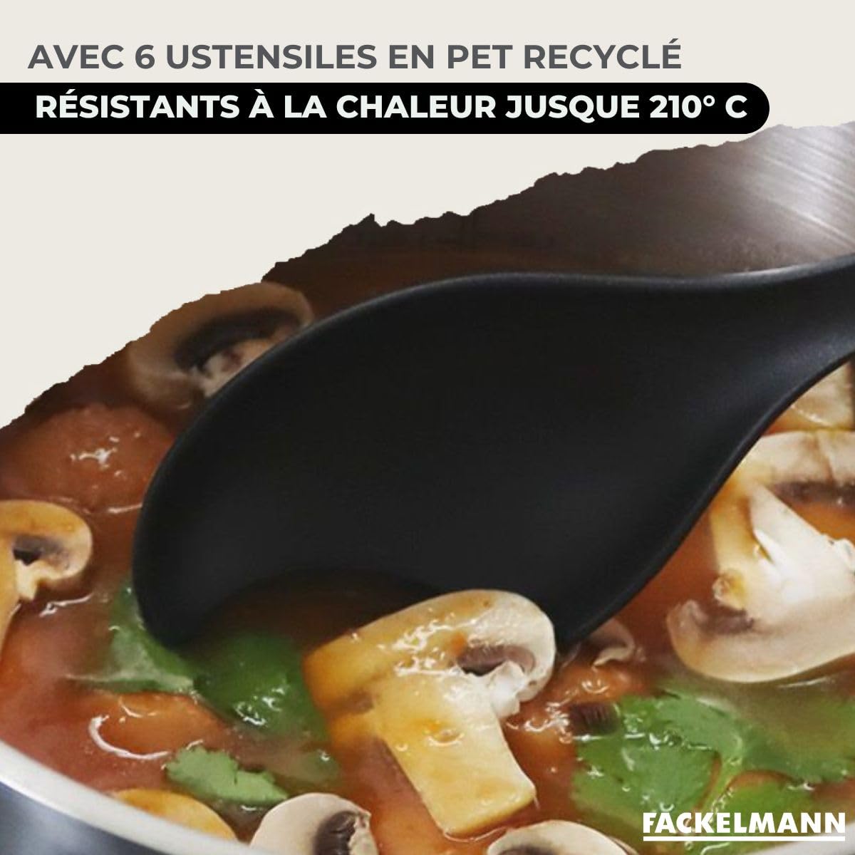 Fackelmann Set 2 poêles inox, couvercles verre et 6 ustensiles 20/24