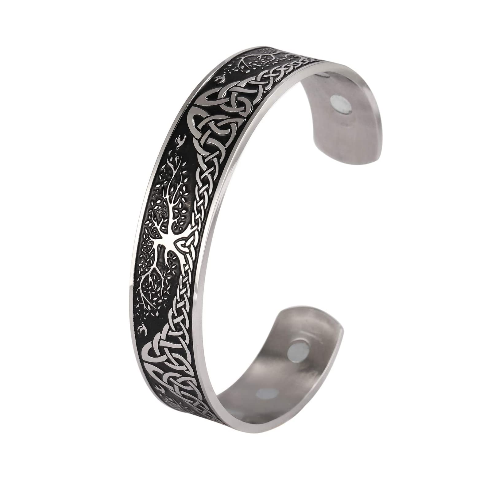 LIKGREAT Yggdrasil Stainless Steel Bracelet for Men Women World Tree of Life Bangle Bracelet
