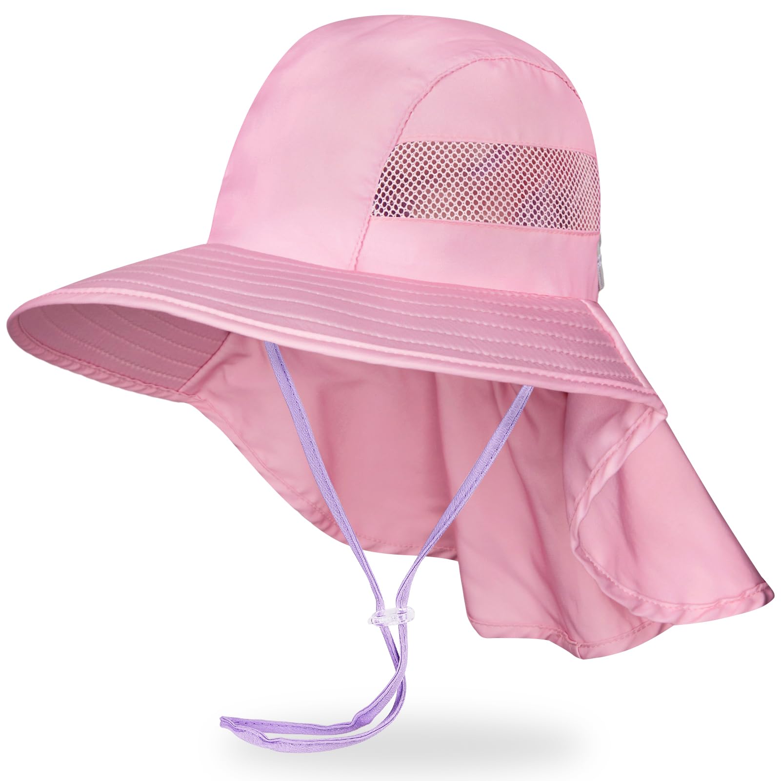 MHJY Kids Sun Hat Girls UV Protection Summer Hats Adjustable Beach Cap Unicorn Bucket Hats with Wide Brim Neck Flap for Toddlers 2-9 Years — view 11