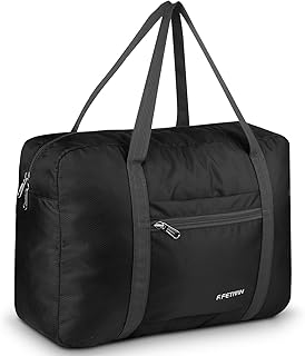 Personal item travel bag 17.7x12.6x6.3 for Spirit Airlines Lightweight carry on duffle bag waterproof for Gym,Sports,Vacation(Black)