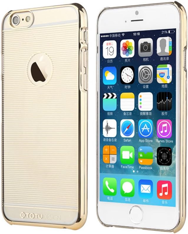 Slim Hybrid Bumper Case Clear Hard Case for iPhone 6 Plus 5.5" (Gold QF)