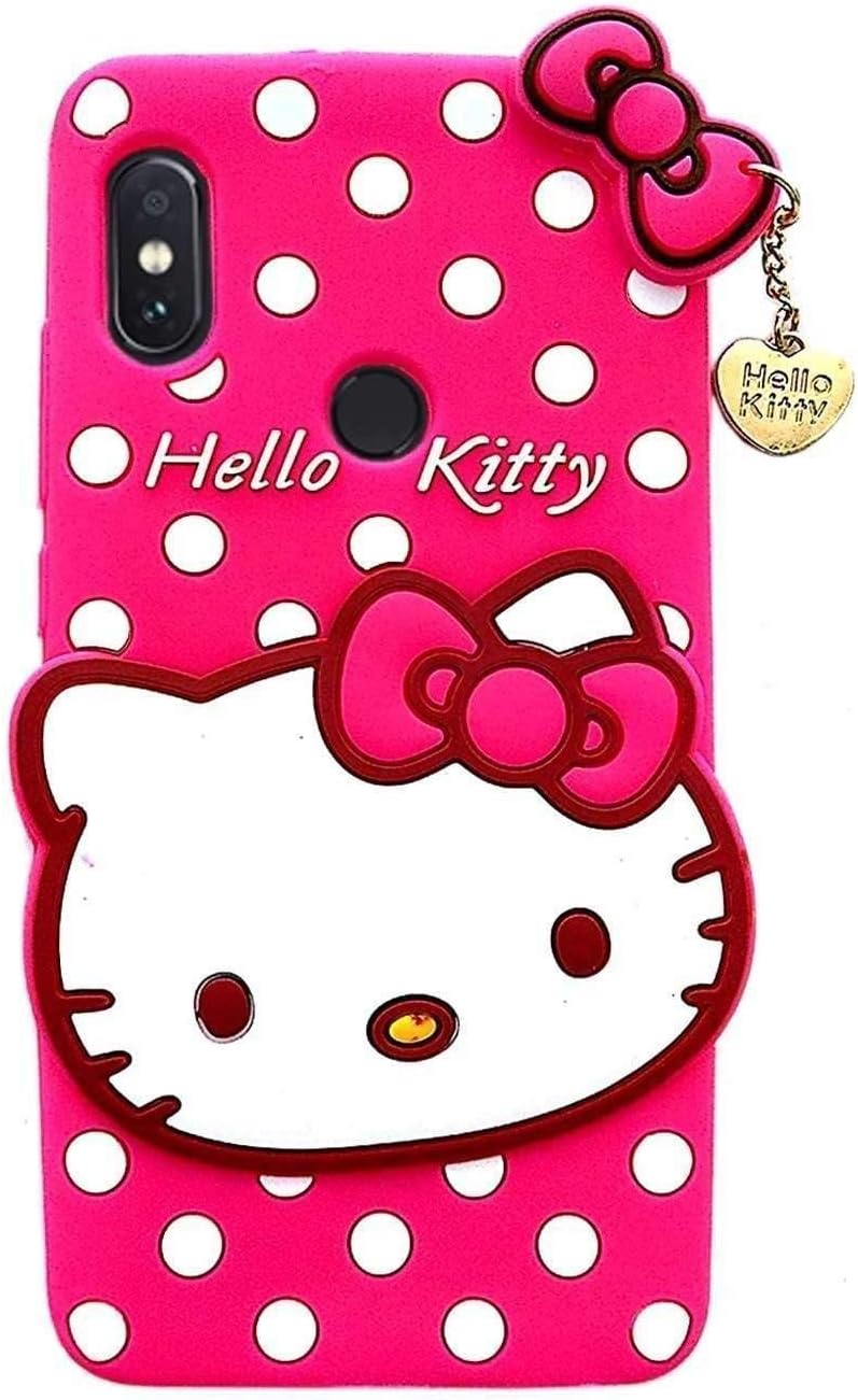 ORC Redmi 6 Pro Soft Silicone Cat Printed Hello Kitty Back Cover for Redmi 6 Pro (Pink)