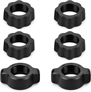 6Pcs Car Phone Mount Replacement Part, Ball Mount Phone Holder(2Size) | Black Mobile Phone Repair Mounting Bracket, Tightening Nut Ball Fixed Adapter Head Bracket Holder Ring for Camcorder Phone