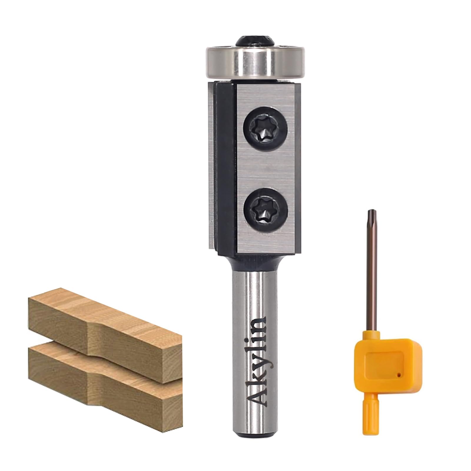 Piastre reversibili, fresa a filo 8 mm, lama in metallo duro sostituibile a 2 lati, fresa a filo con cuscinetto a sfera, fresa per legno per la lavorazione dei bordi