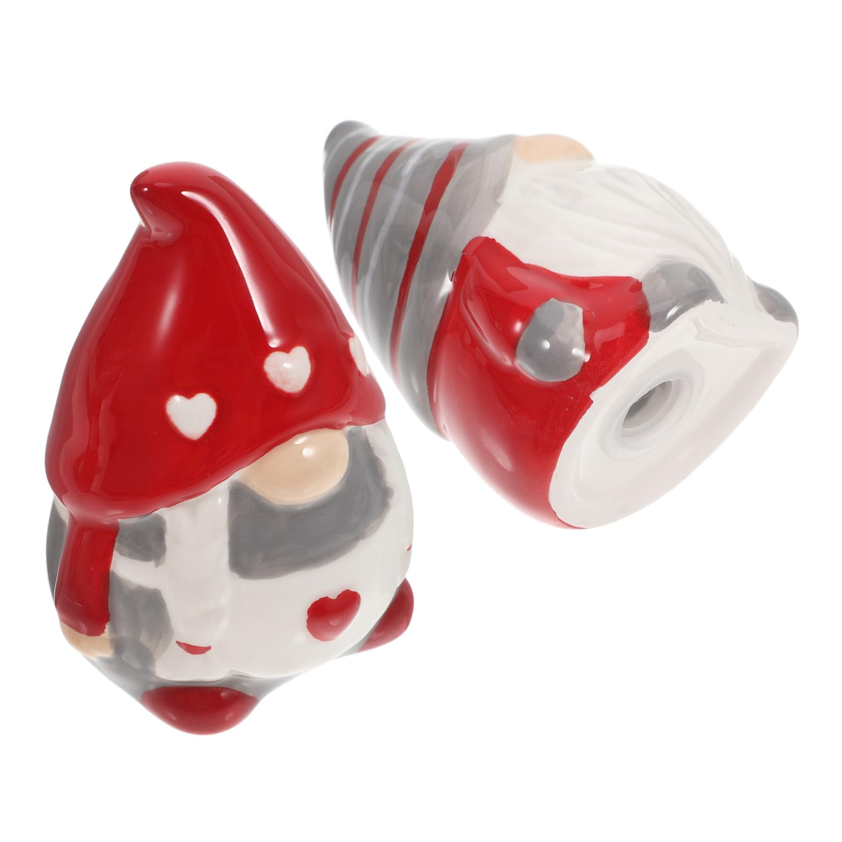 Unomor Ceramic Gnome Salt Pepper Set Small Seasoning Jars for Kitchen Novelty Pots