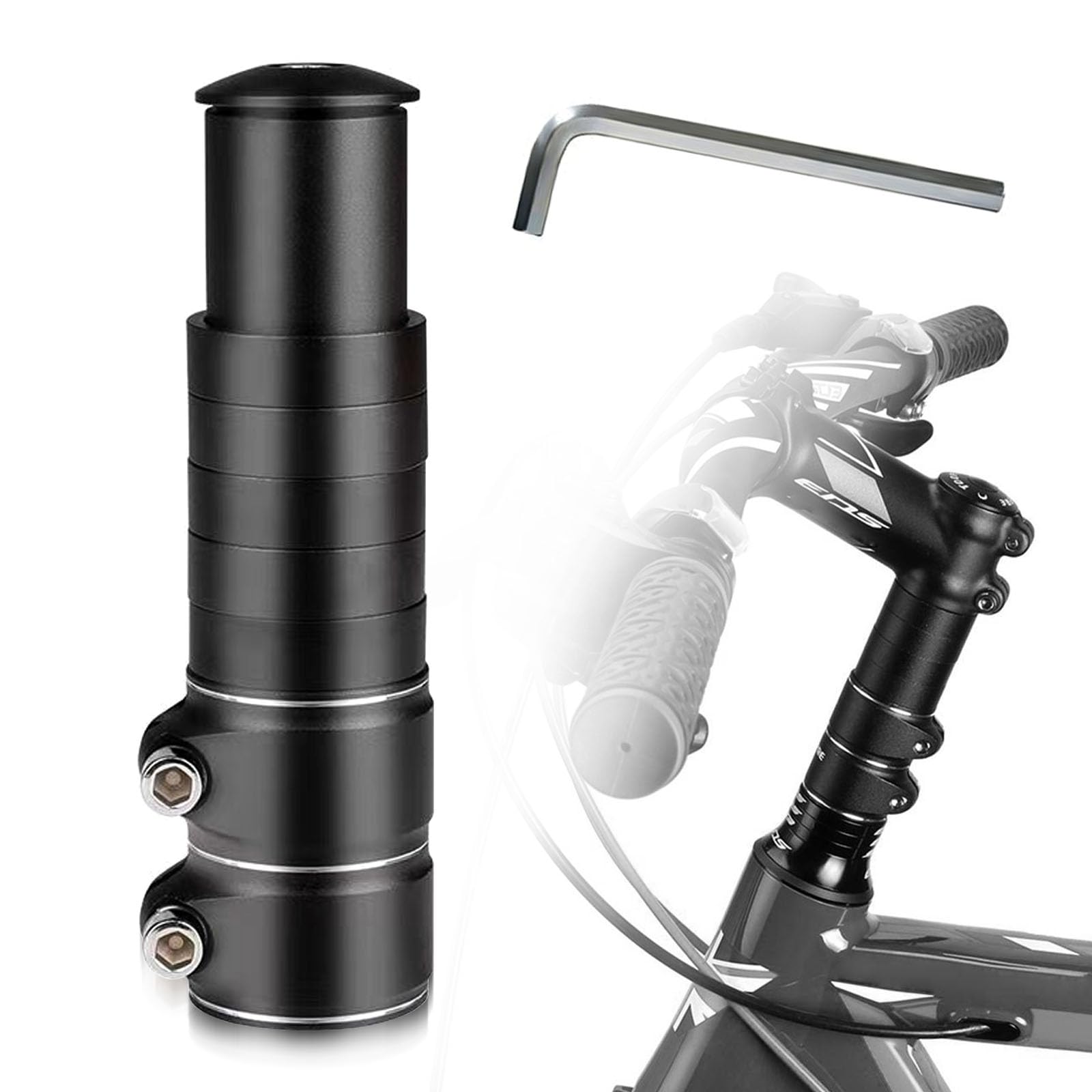 Rialzo manubrio per bicicletta, manubrio della bicicletta con chiave esagonale, manubrio della bicicletta, estensione del manubrio della bicicletta, 28,6 mm, manubrio per mountain bike, bici da corsa