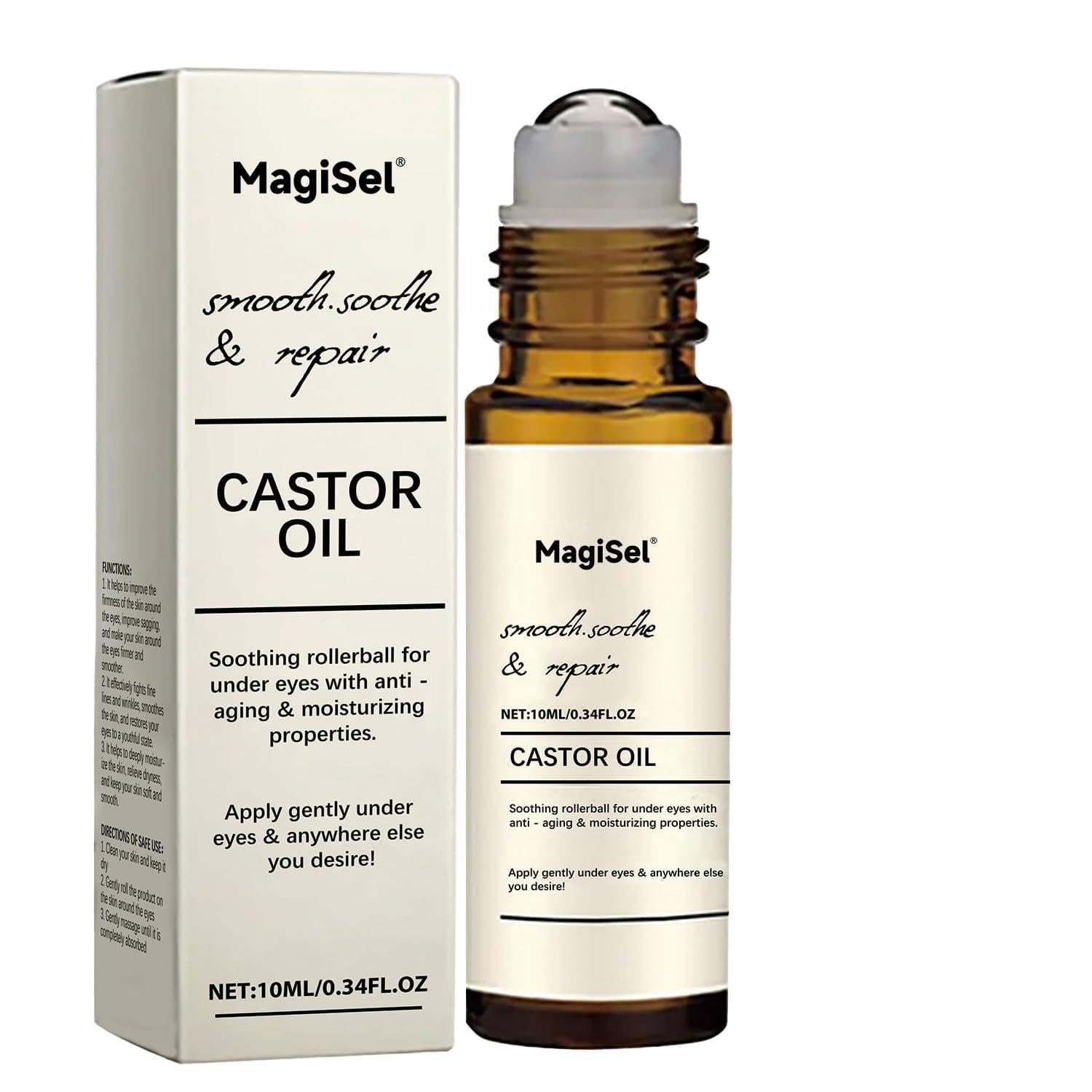 Sérum Contour des Yeux, Contour des Yeux, Poches et les cernes avec 360° Eye Roller Massage Ball, Crème Anti Cernes et Rides Instantané, Poches Sous Et réduit，Convient aux hommes et aux femmes 10ML