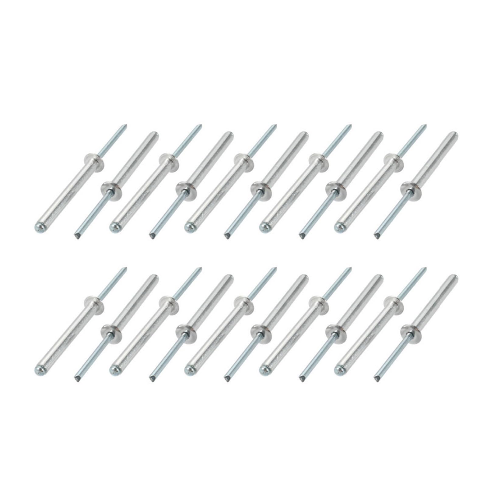 Alluminio/acciaio Rivetti ciechi aperti, rivetti p Rivetti ciechi aperti in alluminio/acciaio da 20 pezzi 5x45/50 mm(45mm)