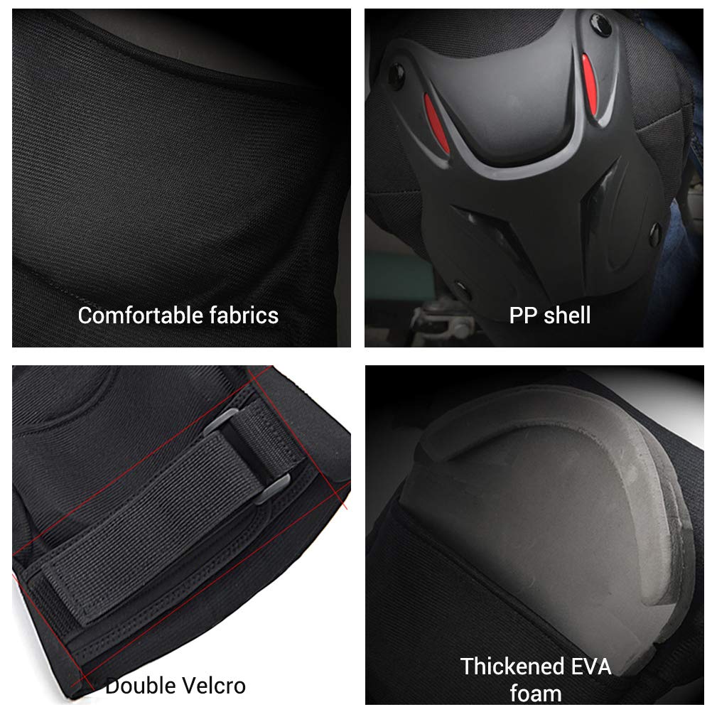 Protección de Rodilla, 1 par de Rodilleras, Diseño de Articulación Ergonómico Ajustable, Protectores de Rodilla para Motocicleta, Bicicleta, Monopatín
