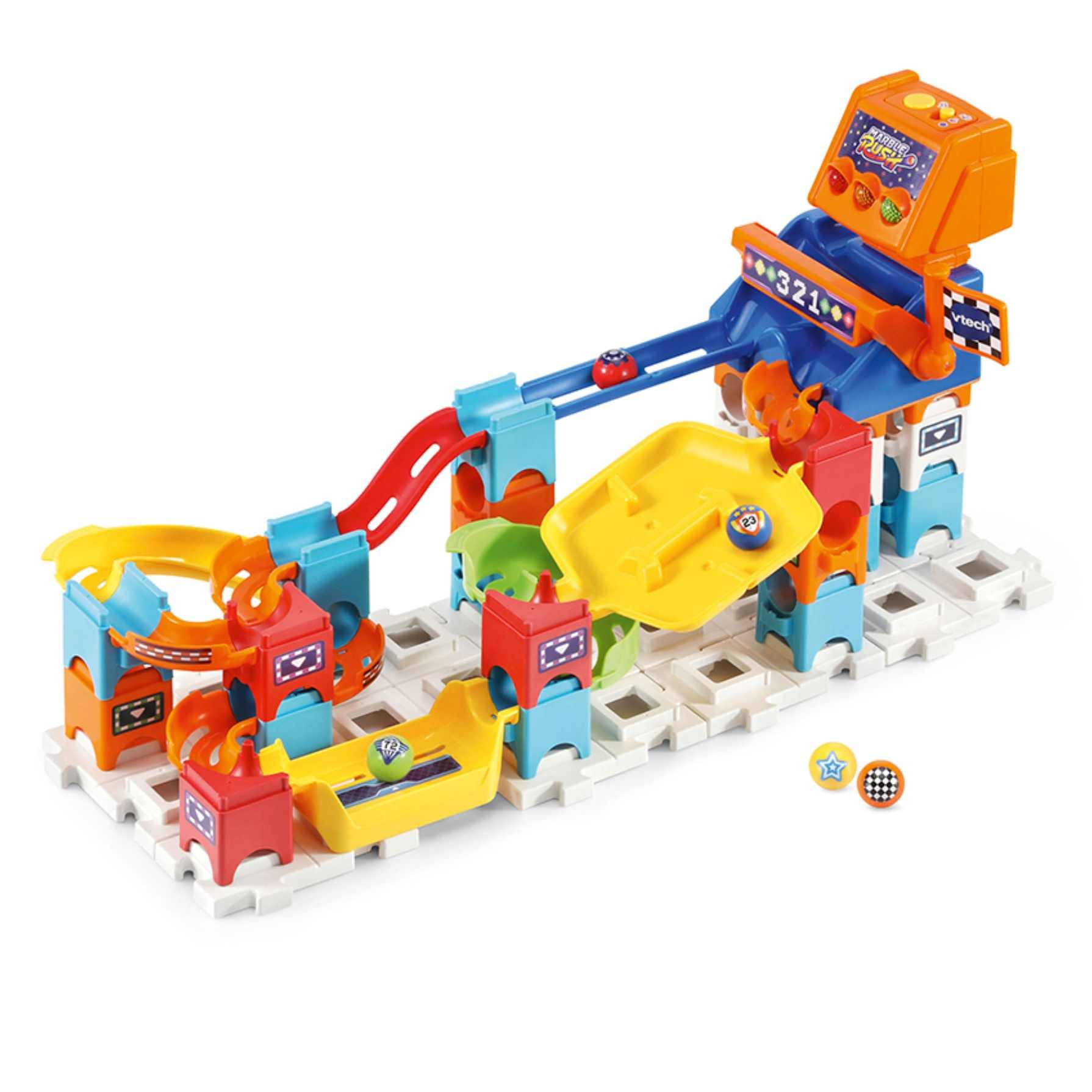 VTech - Marble Rush Racing Track Set, Interactive Circuit, Building Toy for Kids + 4 Years, Spanish Version, 80-519322, Multicoloured