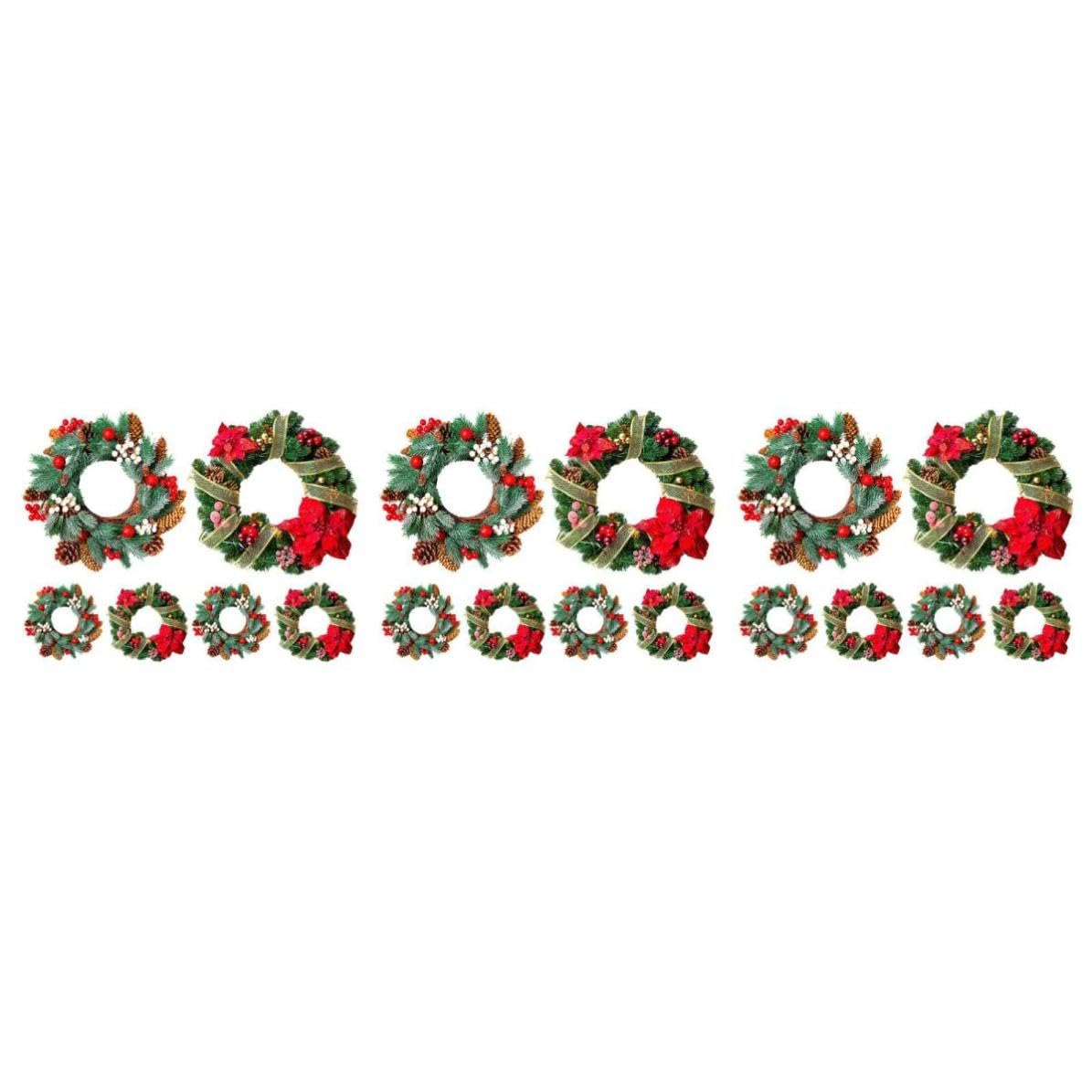TOYANDONA 18 Stück Weihnachtsfensteraufkleber Kranz aus Pvc für Glas,