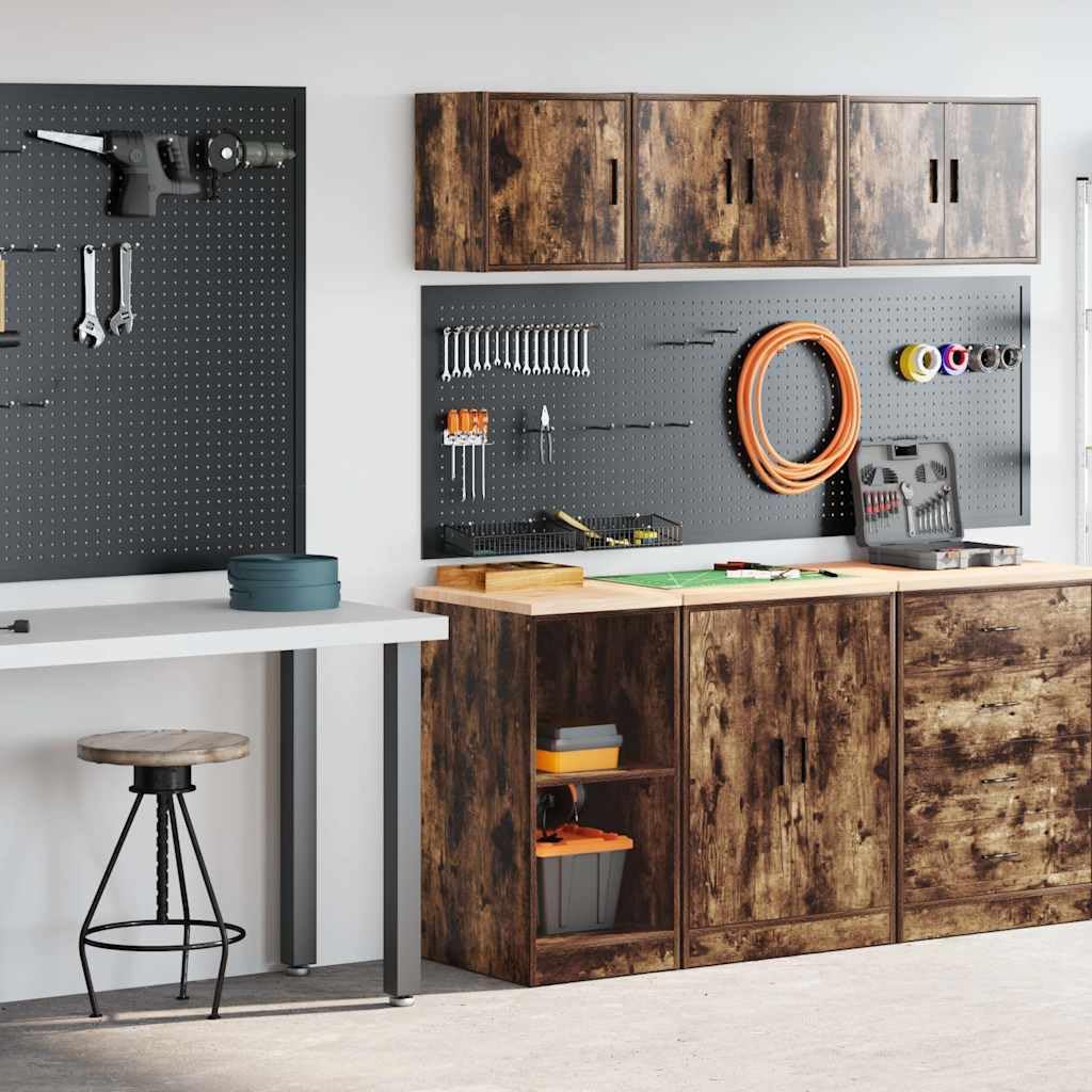 Generisch Garagenschränke 2 STK. Räuchereiche Holzwerkstoff,Wirtschaft Industrie,Gewerbliche Lagerung,Industrieschränke-3328273